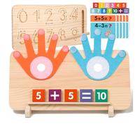CVARRISE Wooden Math Counting Toys for Kids, Toddler Double Sided Multifunctional Montessori Number Games Educational Toys, Numberblocks Addition Game, Kid Learning Toys for Boys Girls 3 4 5 Year Old