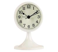 CvbGNJm Mantel Clock, Retro Round Silent Alarm Non-Ticking, Desktop Table Small Decorative Clocks for Your Bedroom Shelf or Office(White)
