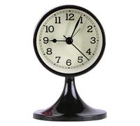 CvbGNJm Mantel Clock, Retro Round Silent Alarm Non-Ticking, Desktop Table Small Decorative Clocks for Your Bedroom Shelf or Office(Black)