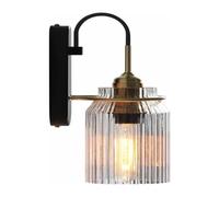CvbGNJm Wall Lights,Mid Century Modern Wall Sconce Clear Ribbed Glass Vintage Industrial Wall Light Farmhouse Bedside Lamp Wall Sconce Lights