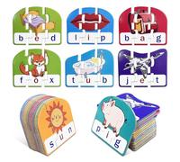 CVC Puzzle Cards for Kids - Phonics & Spelling Games for Toddlers, 3-Letter Word Puzzles for Preschool & Kindergarten, Perfect for Speech Therapy & Early Learning Classroom Essentials