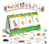 Cvc Word Builder Cards, Natural Learning Reading Flashcards Montessori Word Building Desktop Pocket Chart Tent Flash Cards Kit With 129 Cards For Reading And Spelling Phonics Learning (Word-Green)