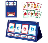 CVC Words Blending Board,Phonics Pocket Chart with Educational Alphabet Cards,Desktop CVC Words Spelling for Kids Learning,Educational Phonics Games Toy for Reading and Spelling