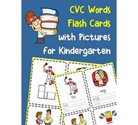 CVC Words Flash Cards with Pictures for Kindergarten: Vowels and consonants missing word activity flashcards