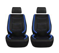 CVCMGDGNEA Universal Car Seat Covers Artificial Leather Bright Sheet With 3 Zipper Cushion Protector Accessories Interior Car Seat Protector for Auto(Blue 2 front seat)