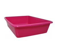 CVDIRECT Cat Litter Tray - Assorted Colors - Tough Plastic Cat Litter Tray - Easy to Clean - Pet Hygiene Essentials - Pack of 2 (Hop Pink, Large/46cm)