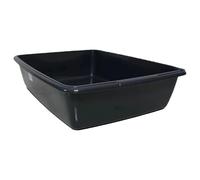 CVDIRECT Cat Litter Tray - Assorted Colors - Tough Plastic Cat Litter Tray - Easy to Clean - Pet Hygiene Essentials - Pack of 2 (Graphite, Large/46cm)