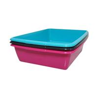 CVDIRECT Cat Litter Tray - Assorted Colors - Tough Plastic Cat Litter Tray - Easy to Clean - Pet Hygiene Essentials - Pack of 2 (Assorted, Medium/40cm)
