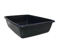 CVDIRECT Cat Litter Tray - Assorted Colors - Tough Plastic Cat Litter Tray - Easy to Clean - Pet Hygiene Essentials - Pack of 2 (Graphite, Medium/40cm)