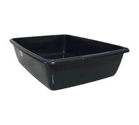 CVDIRECT Cat Litter Tray-Sturdy, Deep & Easy to Clean-Stackable Litter Box For Kittens - 11L Open-Top Design for Multi-Cat Homes - (Pack of 1) (Graphite, L)
