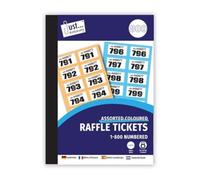 CVDIRECT Cloakroom Tickets 1-800 - Easy Tear-Off Raffle & Item Tracking Tickets - Sequential Numbering - Perfect for Events, Coat Checks & Prize Draws - Pack of 12