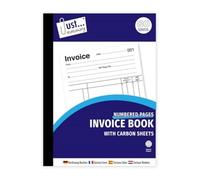 CVDIRECT Invoice Book - Full Size 80 Sets - Carbonless NCR Duplicate Invoice Pad with Numbered Pages - Large Perforated Tear-Off Invoice Book for Businesses, Shops & Professionals - Pack of 10
