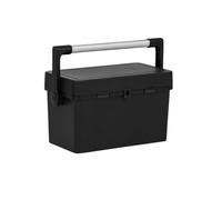CVDIRECT Wham Bam 46cm Tool Box & Lid - Black Recycled - Heavy-Duty Organizer with Removable Tray & Aluminum Handle - Made from 100% Recycled Plastic - Pack of 1