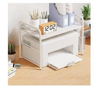 CVdrtyED Desktop Printer Stand 2-Tier Desktop Printer Stand Holder Simple Book Shelf Desk Organizer Storage For Fax Machine For Fax Machine(White)