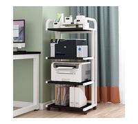 CVdrtyED Desktop Printer Stand 4-Layer Floor-Standing Printer Stand Fax Machine Cart With Wheels Metal Frame For Office For Fax Machine(H)