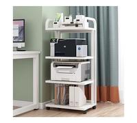 CVdrtyED Desktop Printer Stand 4-Layer Floor-Standing Printer Stand Fax Machine Cart With Wheels Metal Frame For Office For Fax Machine(F)