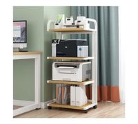 CVdrtyED Desktop Printer Stand 4-Layer Floor-Standing Printer Stand Fax Machine Cart With Wheels Metal Frame For Office For Fax Machine(E)