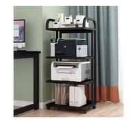 CVdrtyED Desktop Printer Stand 4-Layer Floor-Standing Printer Stand Fax Machine Cart With Wheels Metal Frame For Office For Fax Machine(B)