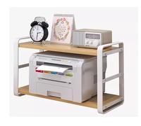 CVdrtyED Desktop Printer Stand Wood Desktop Printer Stand Steel Frame Shelf For Scanner Fax Home Office For Fax Machine(White+log color,45 * 24 * 30cm)
