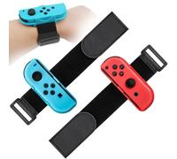 Cverny Wrist Band Straps Compatible with Nintendo Switch, 2 Pack Armbands for Just Dance 2019, Joy-Con Accessories, Upgraded Adjustable Straps for Adults and Kids - Blue and Red (12 inch)