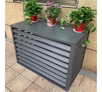 CVERTHAF Air Conditioner Fence Screen - Outdoor Air Conditioning Unit Covers, White Hide Air Con, Plant Display Rack Storage Shelf, Condenser Cover Prevents Foliage Wee