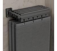 CVERTHAF Folding Shower Curtain Rod with Suction Cup, Wall Mount Corner Curtain Poles, Adjustable Angle Shower Curtain Rail, Shower Curtain Rod Deformable No Drill(3-fold 70-104cm)