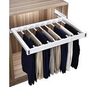 CVERTHAF Pull Out Trouser Rack,Pants Storage Sliding Damped Drawer,Width Adjustable Scarf Hangers for Wardrobe-White (45-120cm) (Size : (45-60)×47cm)
