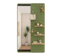 CVERTHAF Wood Pegboard Organizer Kit, Modular Display Combination Panel With Mirror, Wall Mount Storage Wall For Home Ornaments Office Study(Green,40x150cm)