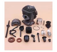 CVFDCCD Fit for Chinese 2500 25cc Fuel Oil Filter Hose Pipe Buffer Cap Seal Small Chainsaw 34mm Cylinder Piston Kit