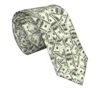 CVFGHJOKC French Fries Men's Ties 3.1" Classic Silk Mens Neckties Novelty Soft Neck Tie For Formal Business, Dollar Seamless, One size