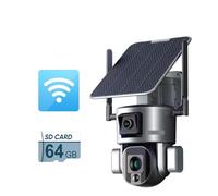 CVFRDD 4K HD Dual Lens 4G Solar Security Camera Outdoor 10X Optical Zoom Camera Auto Tracking Two Way Audio Battery Cam(WiFi Zoom Add 64G)