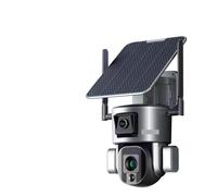 CVFRDD 4K HD Dual Lens 4G Solar Security Camera Outdoor 10X Optical Zoom Camera Auto Tracking Two Way Audio Battery Cam(4G Zoom No Card)