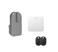 CVFRDD Smart Door Knob, Smart Door Lock Digital Password Bluetooth-compatible Intelligent Sticker Installation Tuya Electronic Keyless Entry Door Handle(Lock gateway 2key)