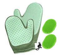 CVFRTT 1 Pair Of Cat Petting Gloves, 2 Pieces Of Massage Brushes, Dog Bathing Gloves, Cat Grooming Gloves, Pet Hair Removal Gloves, Dog Hair Remover