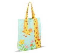 CVFRTT 1 Piece Giraffe Canvas Bag, Cartoon Animal Print on Canvas, Shoulder Storage Bag, Unisex, Small to Medium, Beige with Giraffe Print