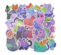 CVFRTT 100 Cartoon Cat Stickers, Multicolor, Vinyl, Cartoon, Colorful Graffiti, Cute, Stickers, Suitable For Glass, Paper