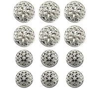 CVFRTT 12 Pieces Hollow Buttons, Metal Buttons, Diy Craft Sewing Buttons, Round Buttons, Clothing Decorative Buttons