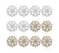 CVFRTT 12 Pieces Of Diamond-Studded Pearl Buttons, DIY Jewelry Accessories, Pearl Craft Decorations, Clothing And Hair Accessories