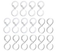 CVFRTT 16 S-Shaped Plastic Wall Mount Hooks, Modern Design, 16 Pieces, Anti-Falling, Windproof, Clothes, Accessories, Tools, Closets, Walls, Cabinets