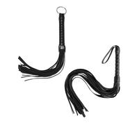 CVFRTT 2 Black Riding Whips, Equestrian Training Accessories, Leather Tassel Riding Whip, Equestrian Teaching Tools, Multi-Functional Props