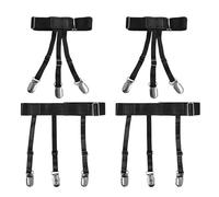 CVFRTT 2 Pairs Men's Elastic Anti-Wrinkle Shirt Clips, Black, One Size Fits Most