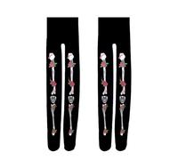 CVFRTT 2 Pairs Of Black Retro Stockings, Creative Design Stockings, Tight Stockings, Clothing Accessories, Party Role-Play Accessories