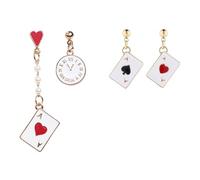 CVFRTT 2 Pairs of Poker Earrings, Women's Fashion Earrings, Poker Pendant Earrings, Personalized Jewelry, Clothing Accessories