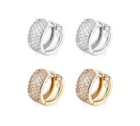 CVFRTT 2 Pairs of Zircon Studded Earrings, Sparkling Earrings, Hoop Earrings, Metal Earrings for Women, Ele Earrings, Clothing Accessories