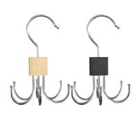 CVFRTT 2-Piece S-Shape Black Plastic Belt Organizers, Wardrobe Belt Storage Hooks