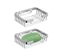 CVFRTT 2 Piece Soap Rack, Stainless Steel Soap Rack, Soap Drain Rack, Wall Mounted Soap Dish, Bathroom Storage Rack