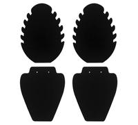 CVFRTT 2 Pieces Folding Velvet Jewelry Stand, Black Earring Display Stand, Classic Table Top Finish