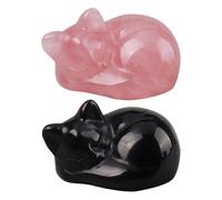 CVFRTT 2 Pieces Of Cat Statue Ornaments, Small Car Ornaments, Cute Desktop Ornaments, Crystal Decorative Ornaments, Home Decoration