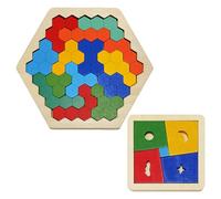 CVFRTT 2 Pieces Of Colorful Wooden Puzzles, Children'S Educational Toys, Early Childhood Education Toys, Geometric Toys, Children'S Creative Toys