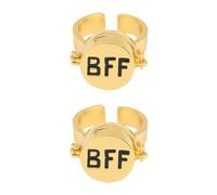 CVFRTT 2 Pieces of Friendship Rings, Gold Finger Rings, Openable Rings, Creative Letter Rings, Small Gifts for Good Friends